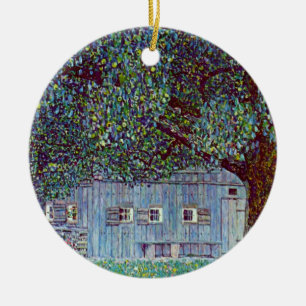 Farmhouse in Upper Austria by Gustav Klimt Ceramic Tree Decoration