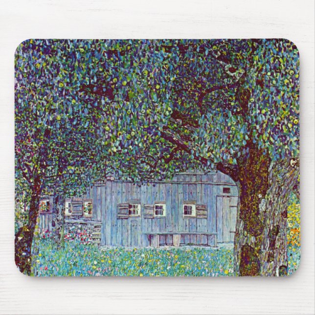 Farmhouse in Upper Austria by Gustav Klimt Mouse Mat (Front)