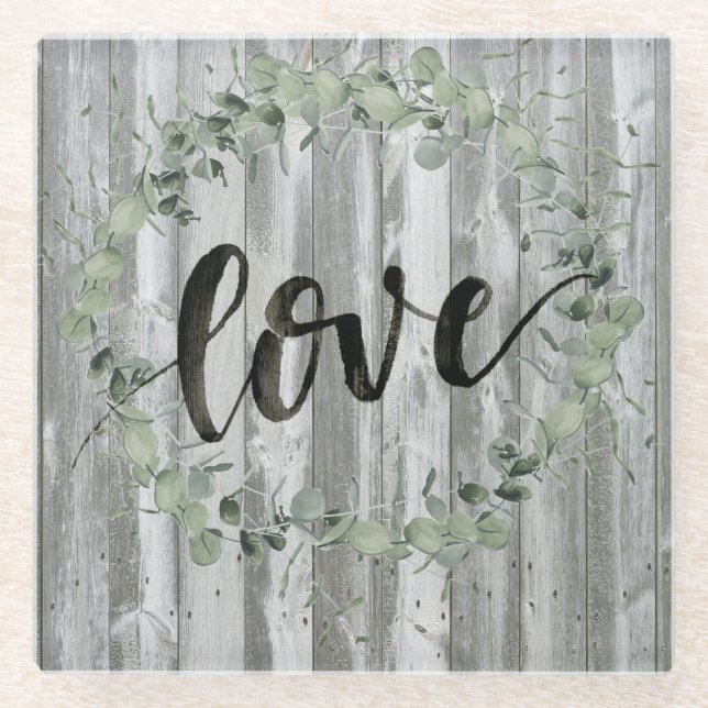 Farmhouse Inspiration - Love Glass Coaster (Front)