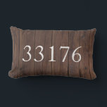 Farmhouse Just Married Zip Code Outdoor Lumbar Cushion<br><div class="desc">Newly Weds Housewarming Gift - Farmhouse,  rustic country home themed gift for the newlywed couple.  Add your own zip code by filling out the custom template.  A stylish,  trendy wedding gift for the just married couple to add to their new home.</div>