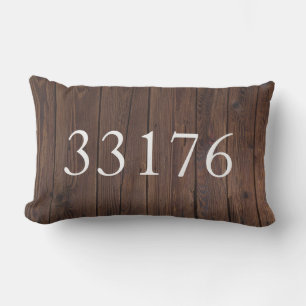 Farmhouse Just Married Zip Code Outdoor Lumbar Cushion