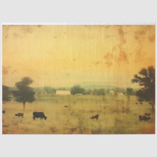 Farmhouse Kitchen Cow Decoupage Tissue Paper (Front)