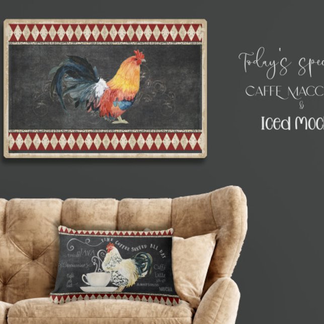 Farmhouse Kitchen Rooster Red Gold Black Decoupage Tissue Paper (Creator Uploaded)