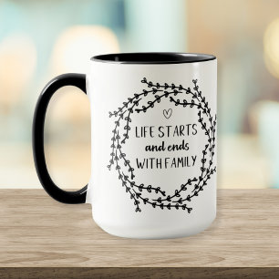 Farmhouse Life Starts and Ends w/Family Coffee Mug