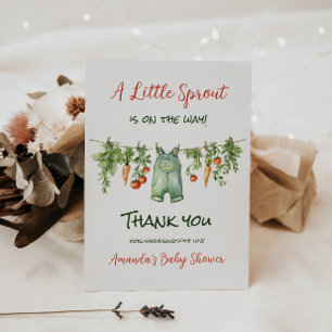 Farmhouse Little Sprout Clothesline Baby Shower Thank You Card