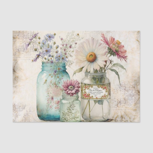 Farmhouse Mason Jars  Tissue Paper (Front)