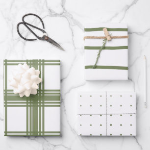 Farmhouse Modern Soft Green Christmas Wrapping Paper Sheet