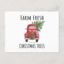 Farmhouse Modern Vintage Christmas red truck card