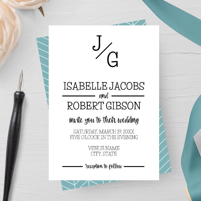 Farmhouse Monogram Wedding Invitation (Creator Uploaded)