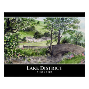 Farmhouse near Thirlmere Lake District England Poster