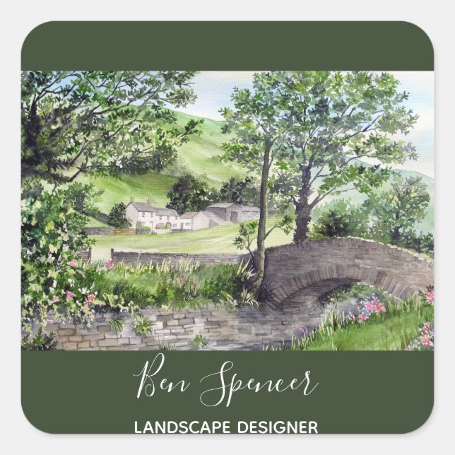 Farmhouse near Thirlmere, Lake District, England Square Sticker (Front)