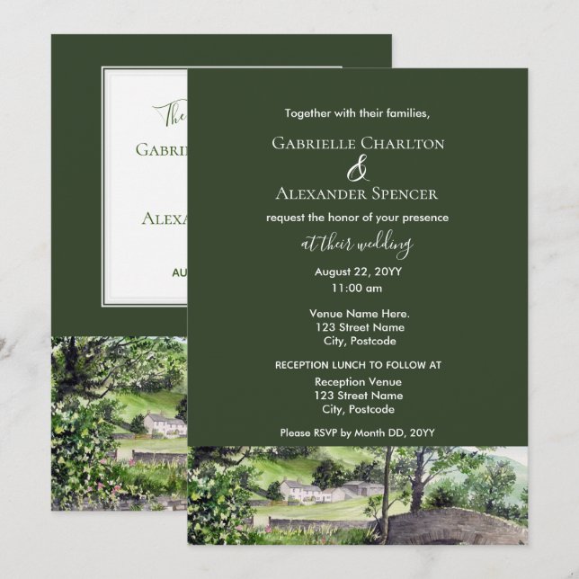 Farmhouse near Thirlmere Wedding Invitation (Front/Back)