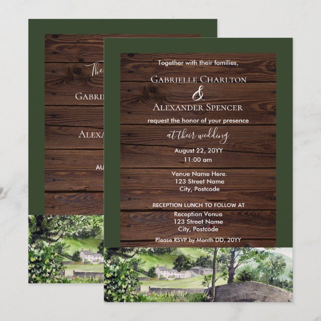 Farmhouse near Thirlmere Wedding Invitation (Front/Back)