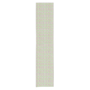 Farmhouse Neutral Sage Plaid Short Table Runner