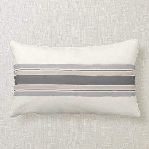 Farmhouse Neutral Striped Pillow in Grey & Tan