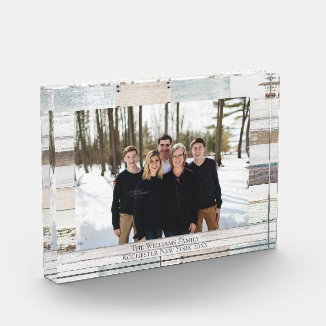 Farmhouse Personalised Name Photo Acrylic Block (Left)