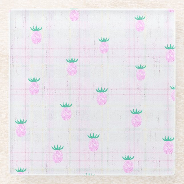 Farmhouse Pineapple Oasis Glass Coaster (Front)