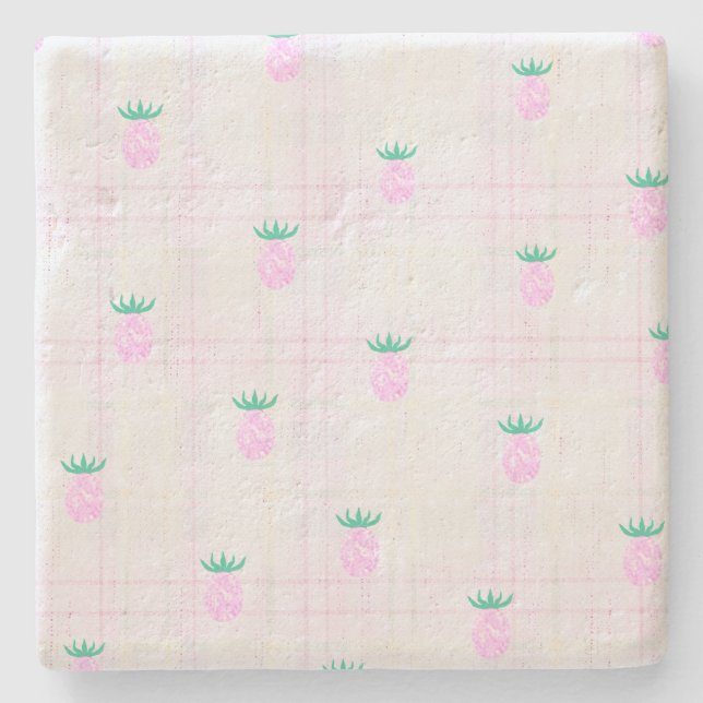 Farmhouse Pineapple Oasis Stone Coaster (Front)