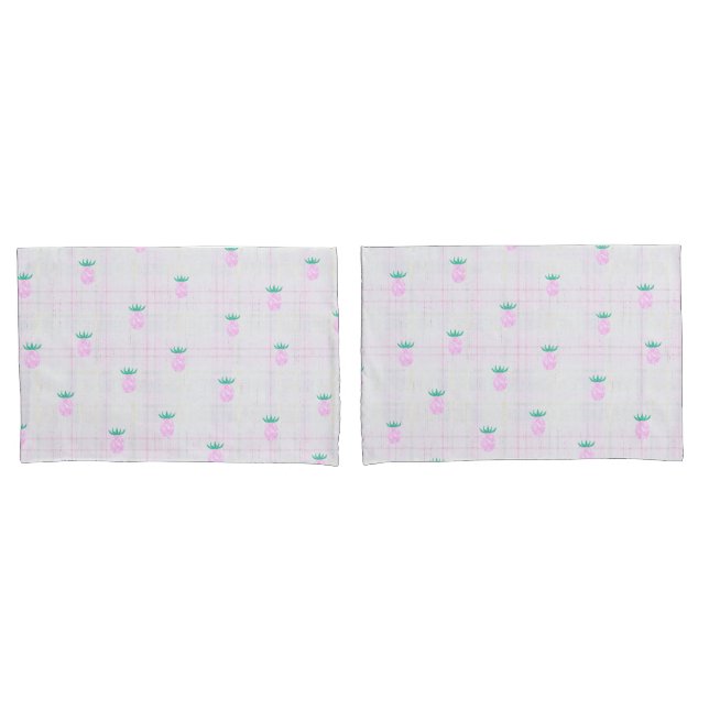 Farmhouse Pink Pineapple  Pillowcase (Front-Set)
