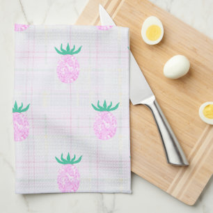 Farmhouse Pink Pineapples Tea Towel