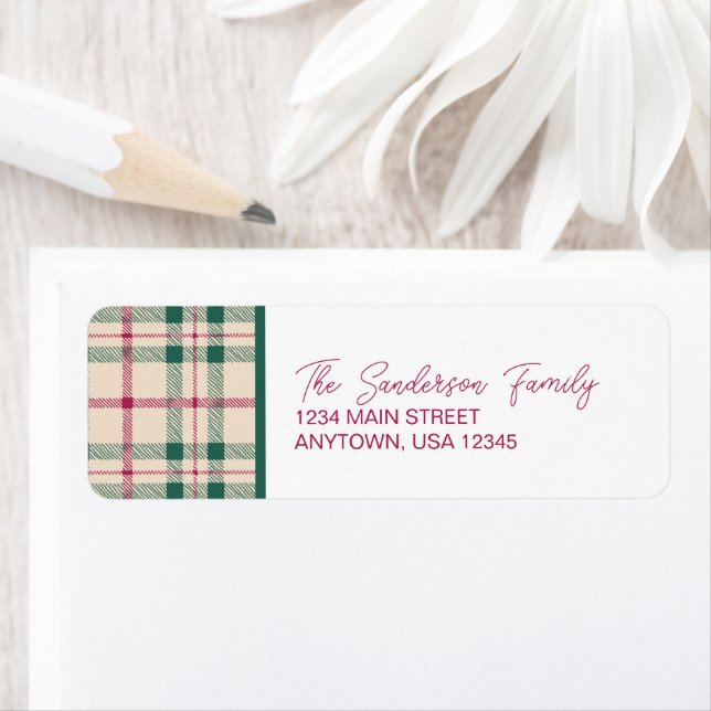 Farmhouse Plaid with Return Address Labels (Insitu)