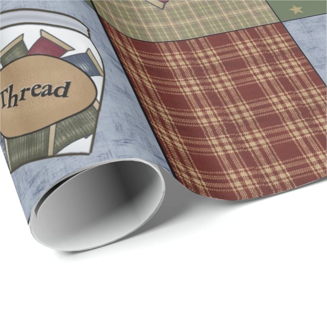 Farmhouse Primitive Sewing & Fabric Wrapping Paper (Roll Corner)