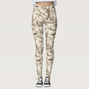 Farmhouse Pumpkin Harvest Countryside Toile (1) Leggings