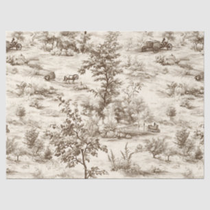 Farmhouse Pumpkin Harvest Countryside Toile (1) Tissue Paper