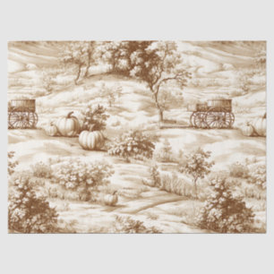 Farmhouse Pumpkin Harvest Countryside Toile (4) Tissue Paper