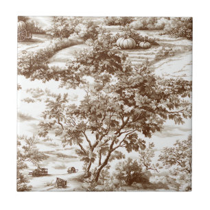 Farmhouse Pumpkin Harvest Countryside Toile (6) Tile