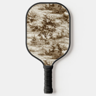 Farmhouse Pumpkin Harvest Countryside Toile (9) Pickleball Paddle