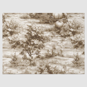 Farmhouse Pumpkin Harvest Countryside Toile (9) Tissue Paper