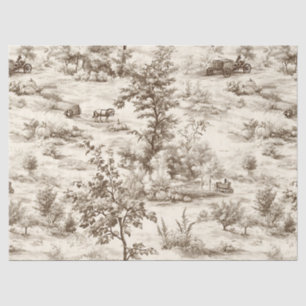 Farmhouse Pumpkin Harvest Countryside Toile Tissue Paper