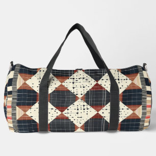 Farmhouse Quilt Pattern Duffle Bag