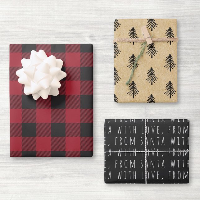 Farmhouse Red Buffalo Check Christmas Wrapping Paper Sheet (Creator Uploaded)