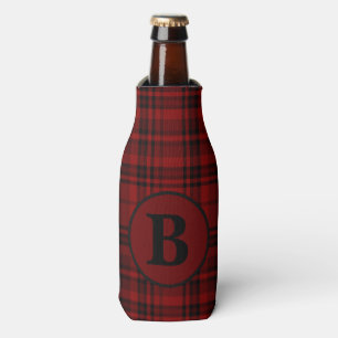 FARMHOUSE RED GINGHAM CHECKERED PLAID BOTTLE COOLER