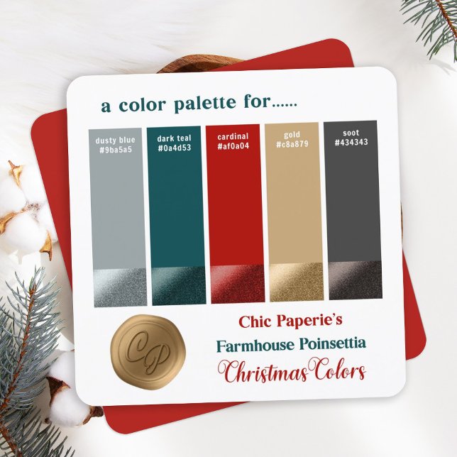 Farmhouse Red & Gold Christmas Colour Palette Card (Creator Uploaded)