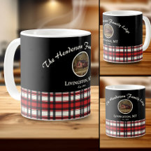 Farmhouse Red Plaid Family Photo Keepsake Coffee