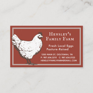 Farmhouse Red Vintage Hen Egg Business Card