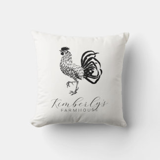 Farmhouse Rooster Custom Kitchen Throw Pillow