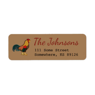 Farmhouse Rooster Design Return Address Labels