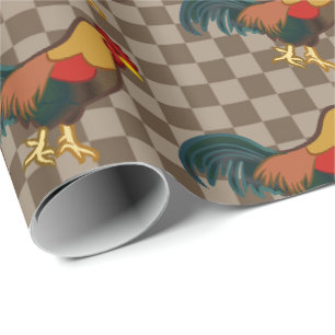 Farmhouse Rooster Design Wrapping Paper