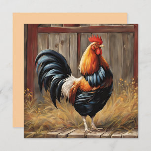 Farmhouse Rooster - Majestic Glory  Holiday Card