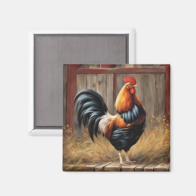 Farmhouse Rooster - Majestic Glory Magnet (Front/Back)