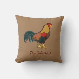 Farmhouse Rooster Personalised Throw Pillow