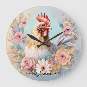 Farmhouse Rooster Wall Clock