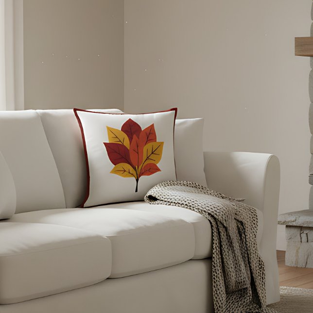 Farmhouse Rustic Autumn Leaves Fall Decor Cushion (Farmhouse autumn décor pillow with rustic fall leaves for cozy seasonal style.)