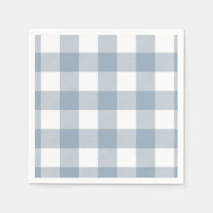 Farmhouse Rustic Blue Grey Buffalo Plaid Square Napkin