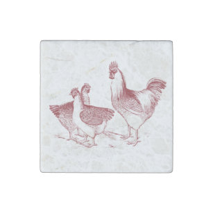 Farmhouse rustic chicken animals kitchen stone magnet