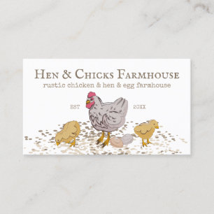 Farmhouse Rustic Chicks Hen Farm Business Card
